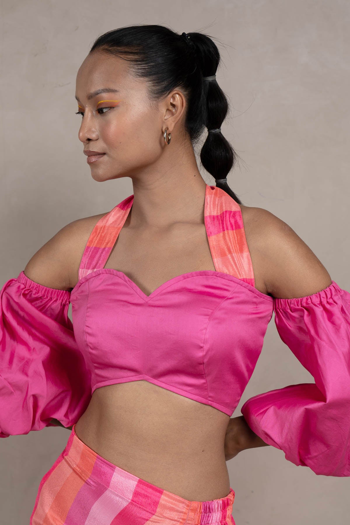 Balloon Sleeve Pink Top