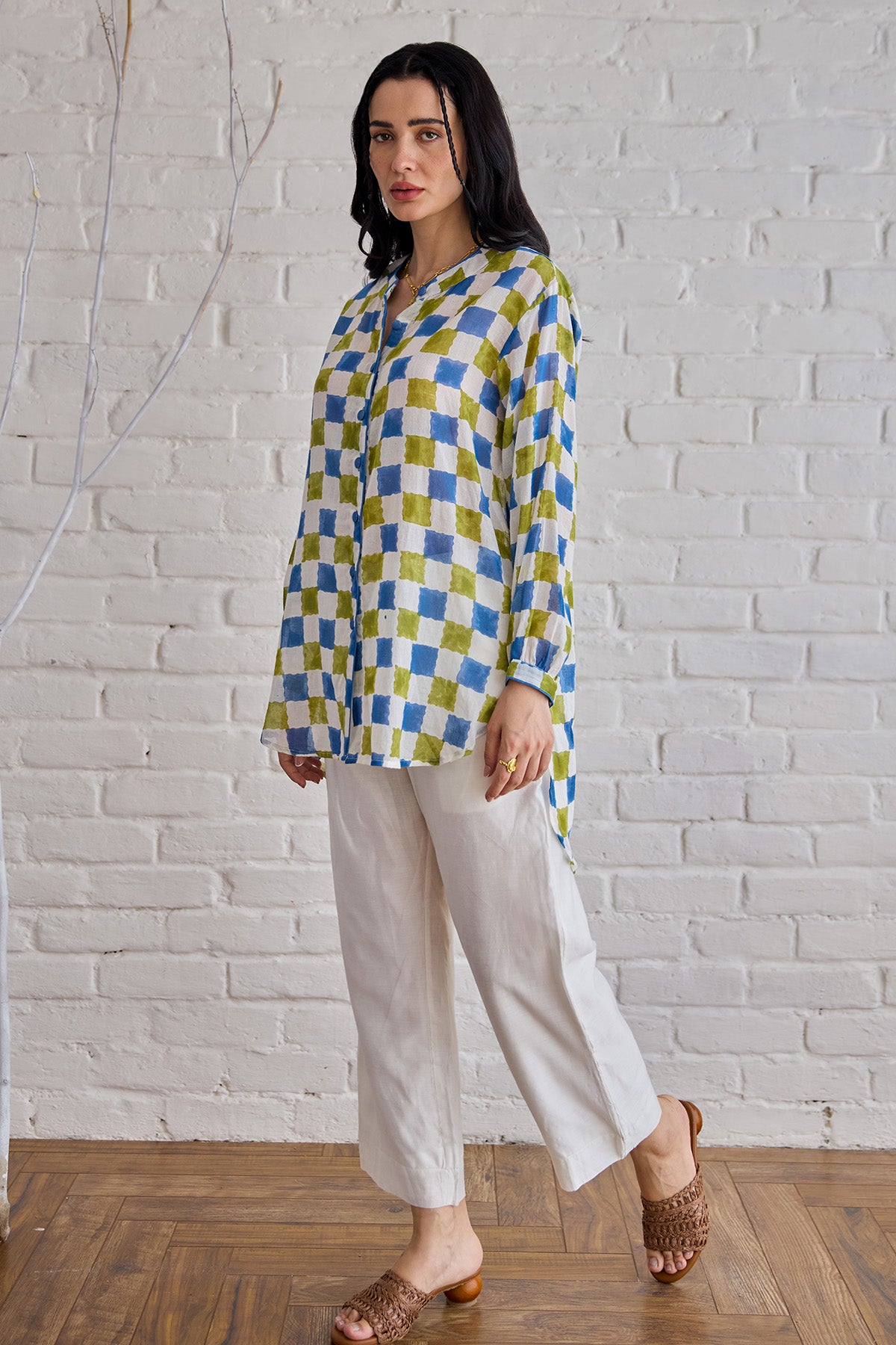 Balloon Sleeves Multicolor Shirt