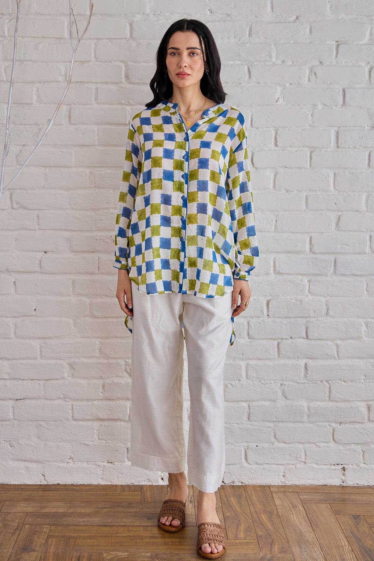 Balloon Sleeves Multicolor Shirt