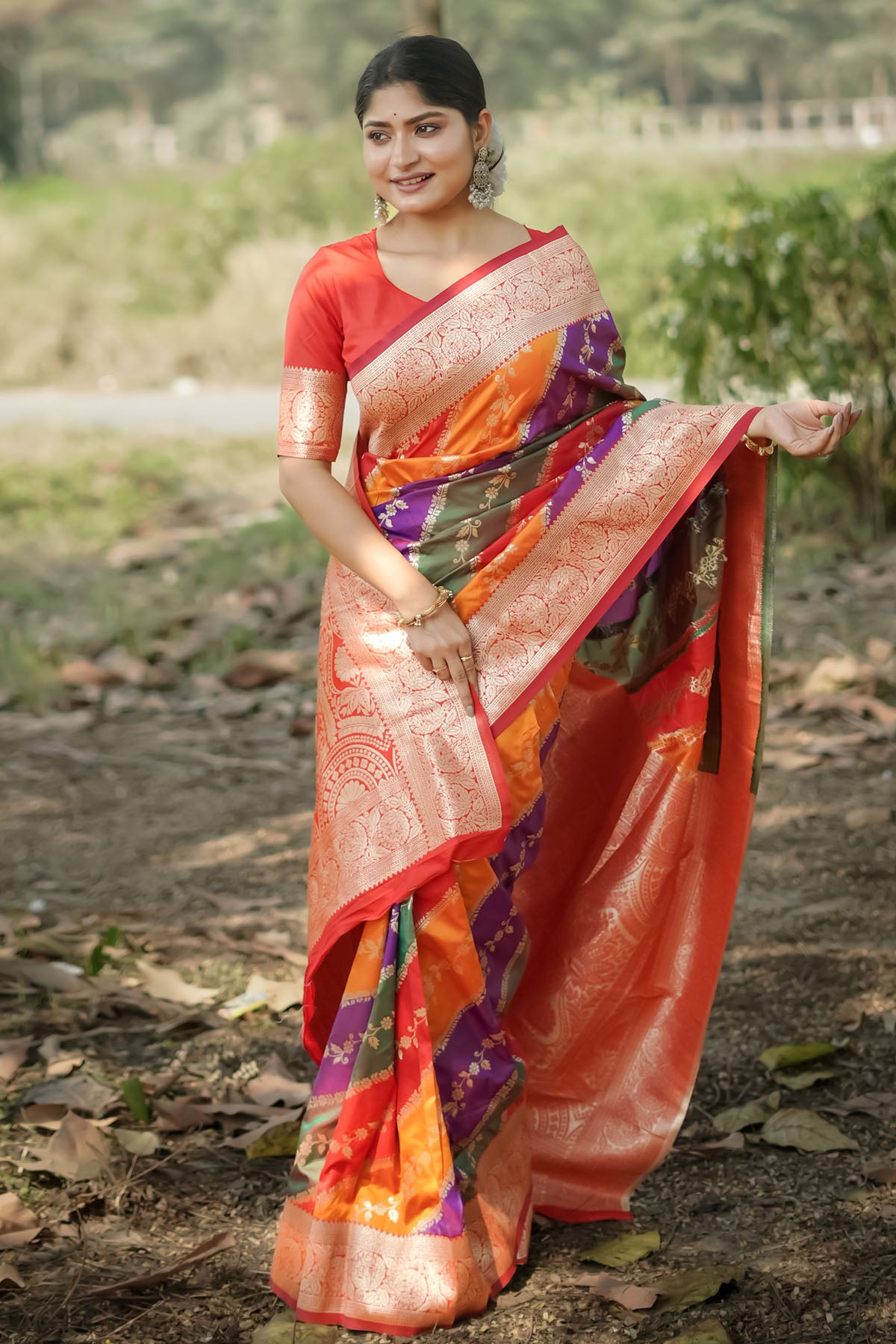 Banarasi Silk Red Zari Saree