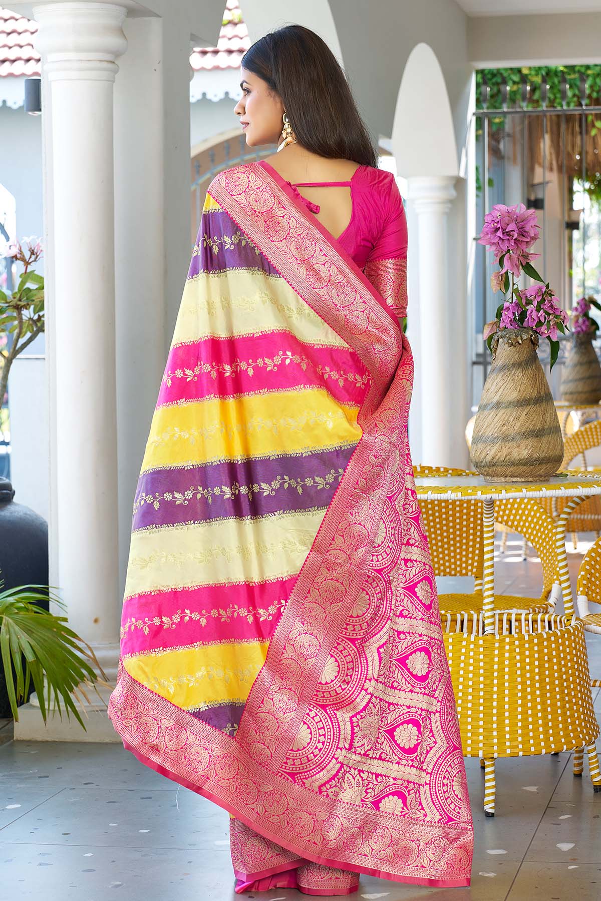 Banarasi Silk Yellow Zari Saree