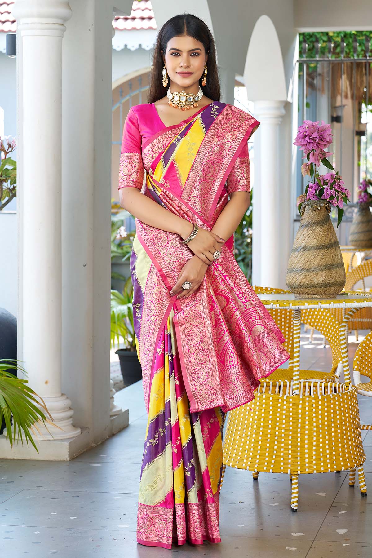 Banarasi Silk Yellow Zari Saree