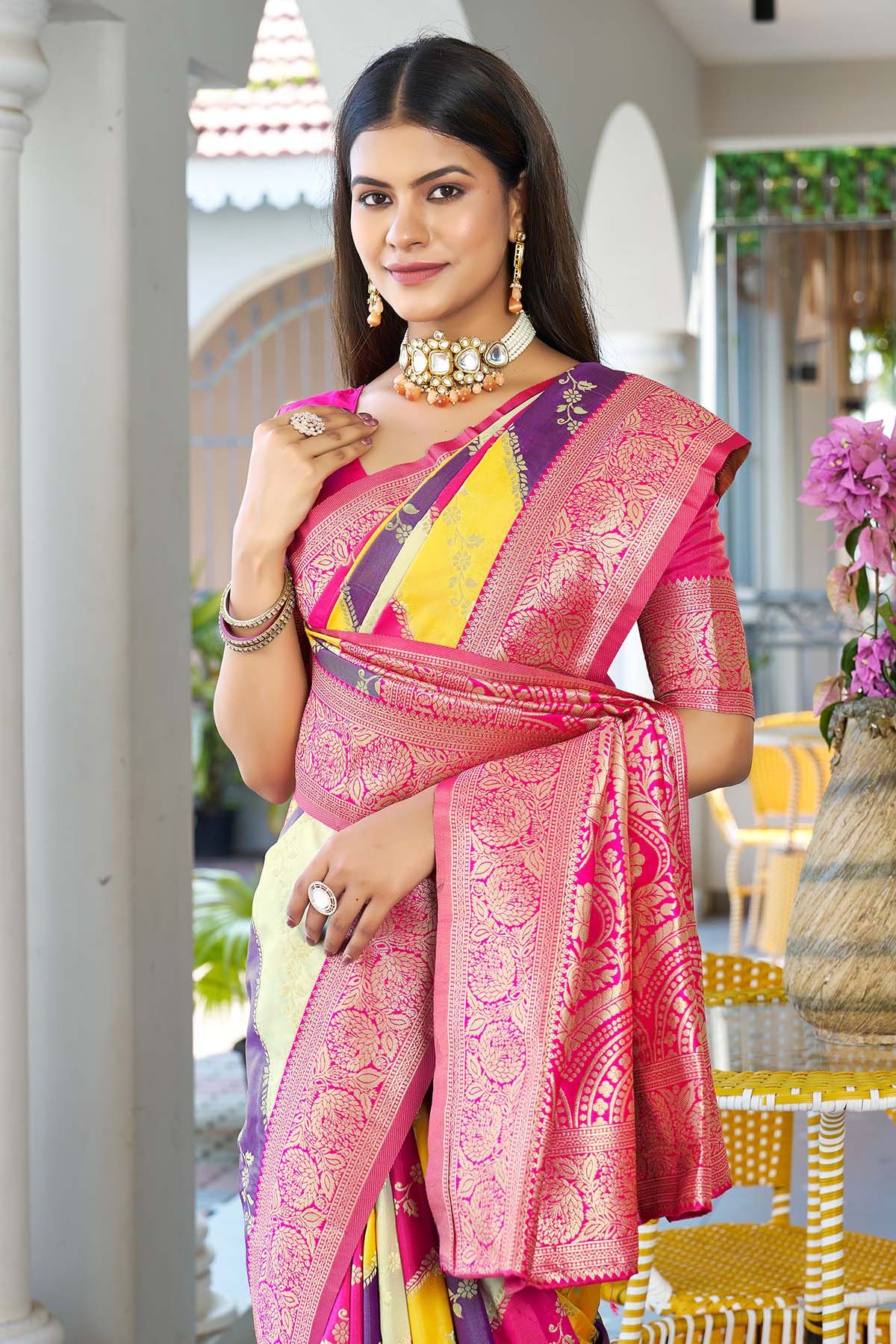 Banarasi Silk Yellow Zari Saree