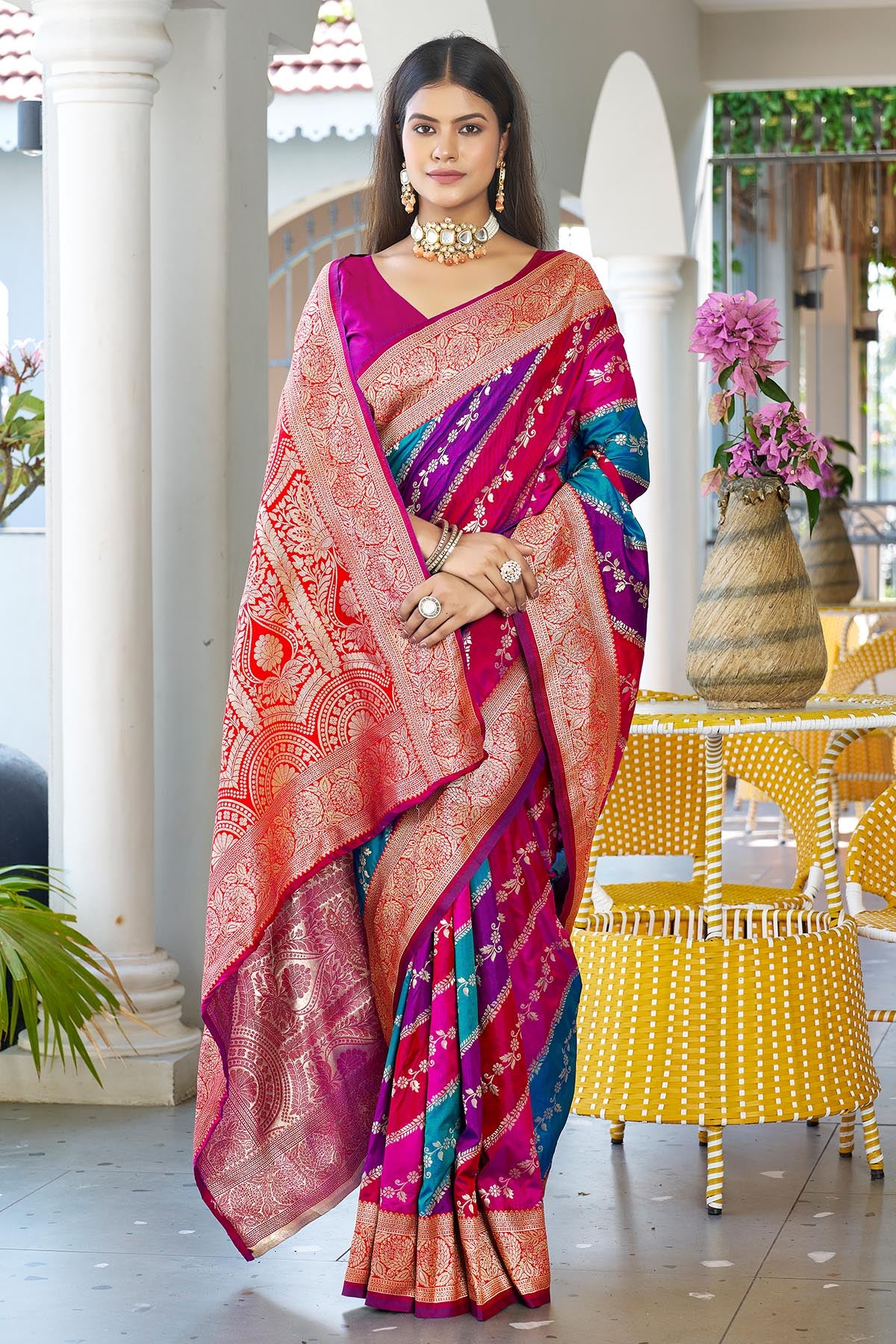 Banarasi Silk Zari Pink Saree