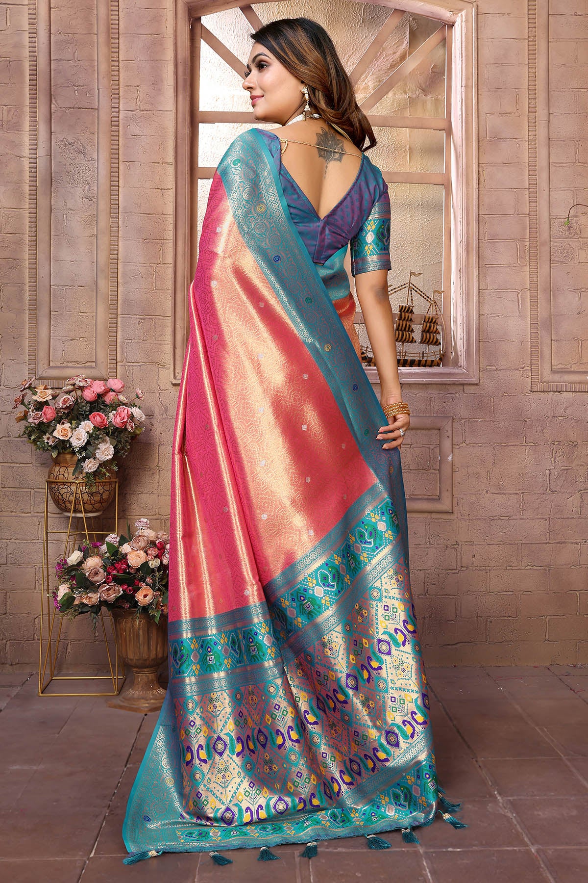 Banarasi Tissue Silk Red Saree