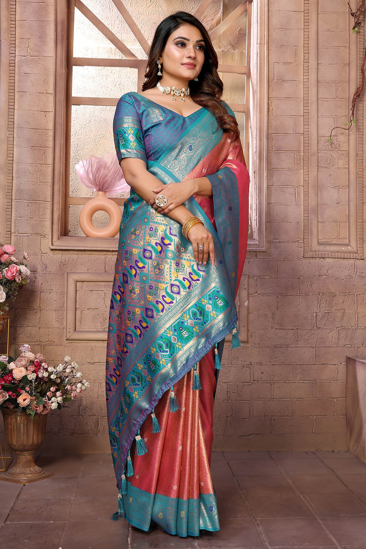 Banarasi Tissue Silk Red Saree