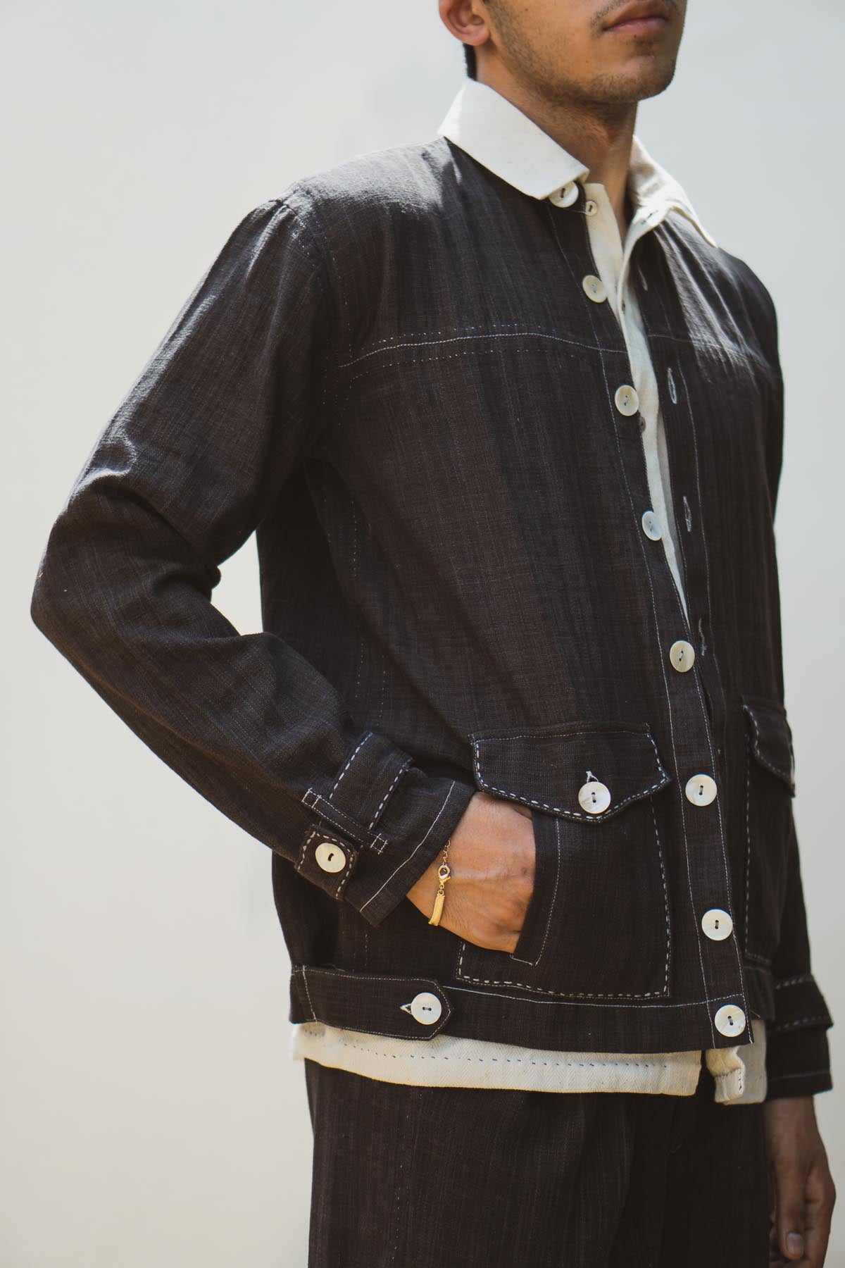 Band Collar Bomber Jacket