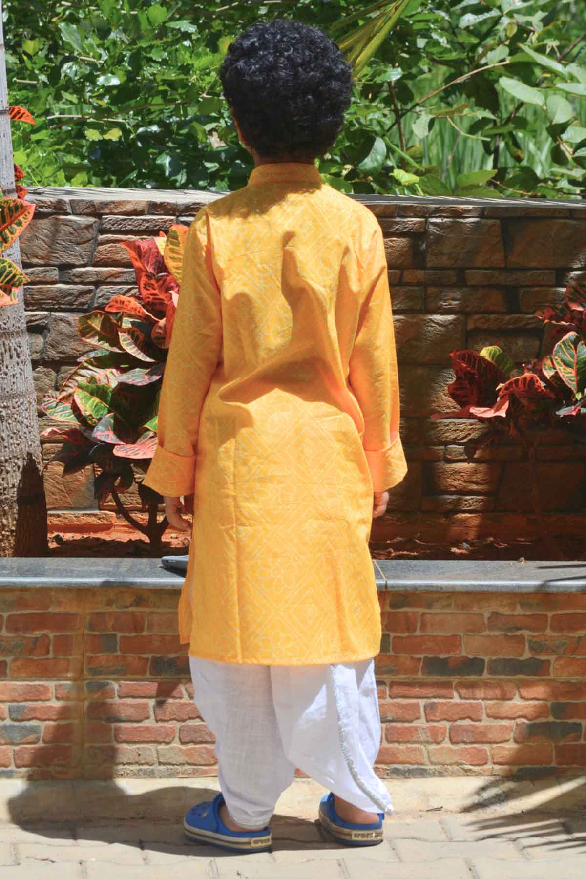 Bandhani Print Yellow Kurta Set