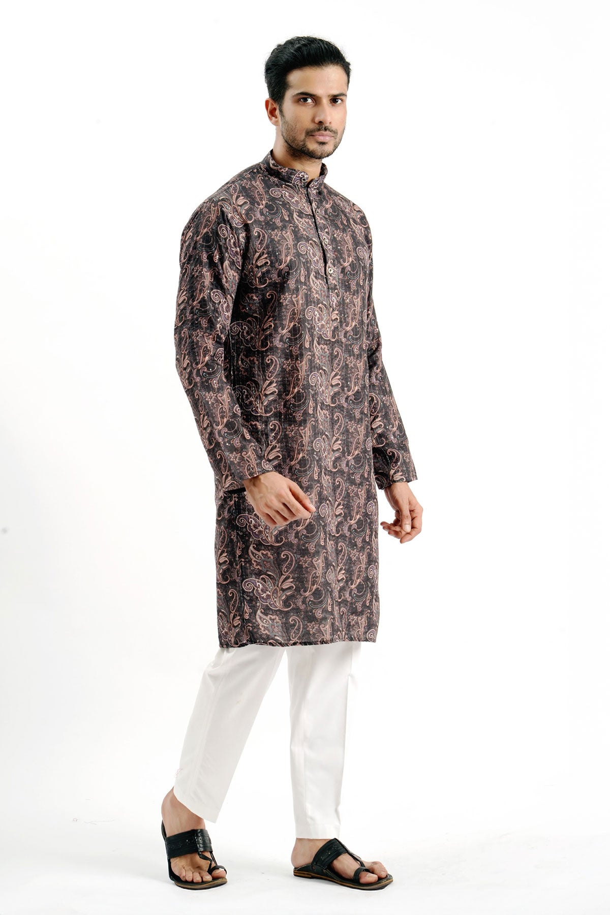 Bandhani Printed Black Kurta