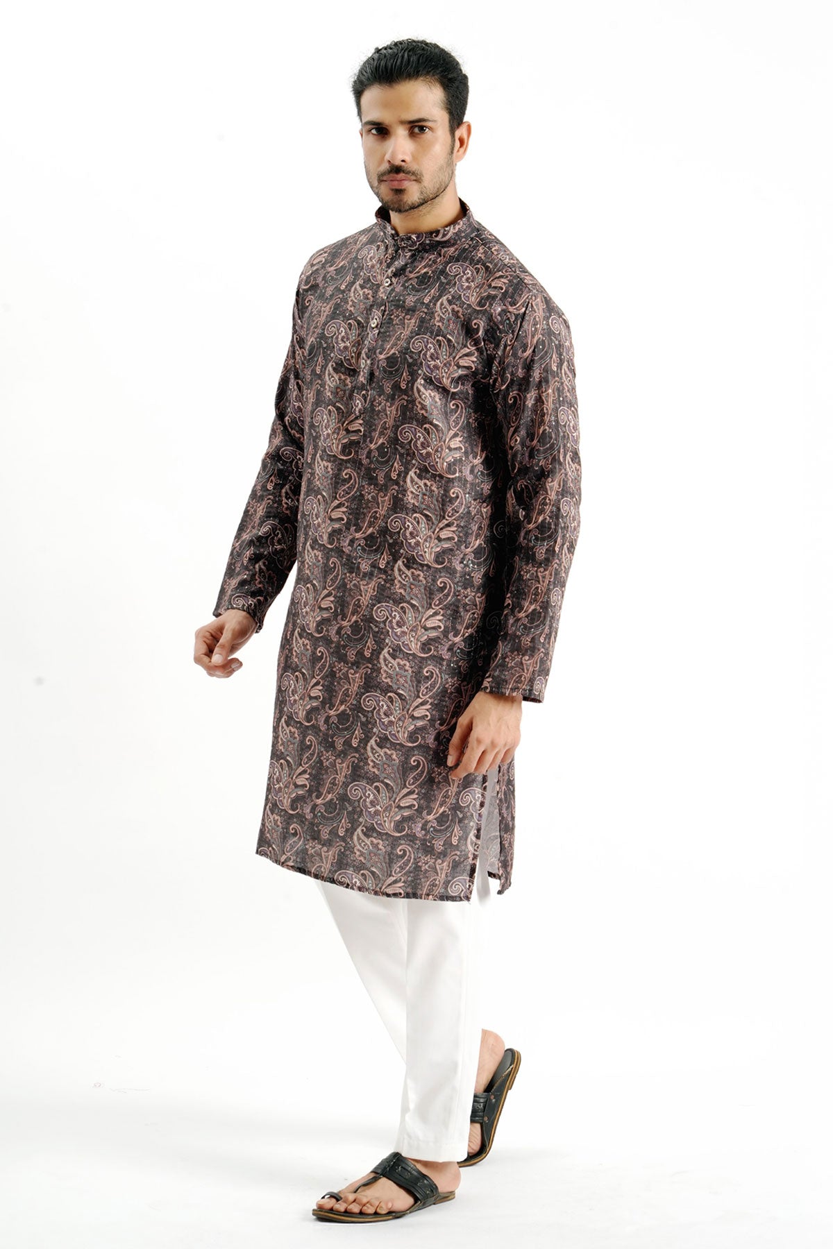 Bandhani Printed Black Kurta