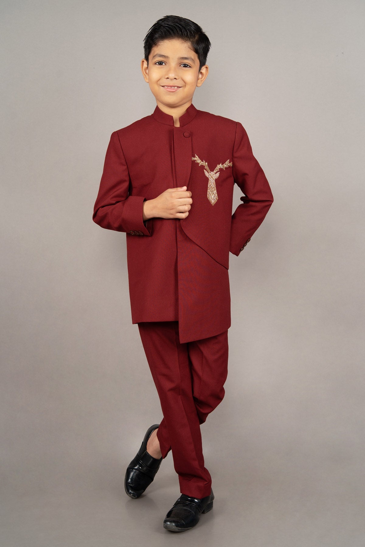 Designer Little Brats Bandhgala Prince Coat & Pants For young Boys Available online at ScrollnShops