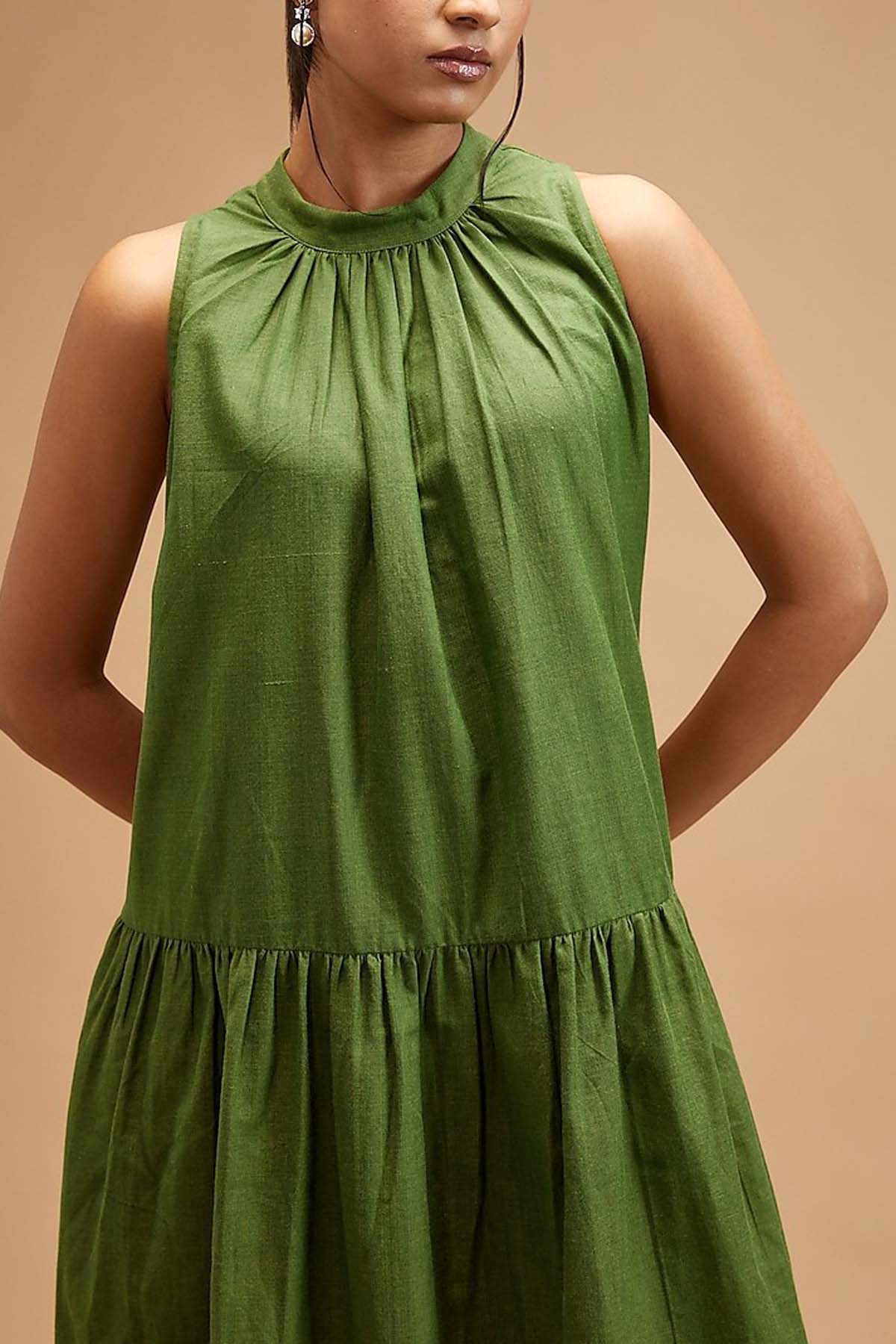 Basil Green Halter Neck Dress