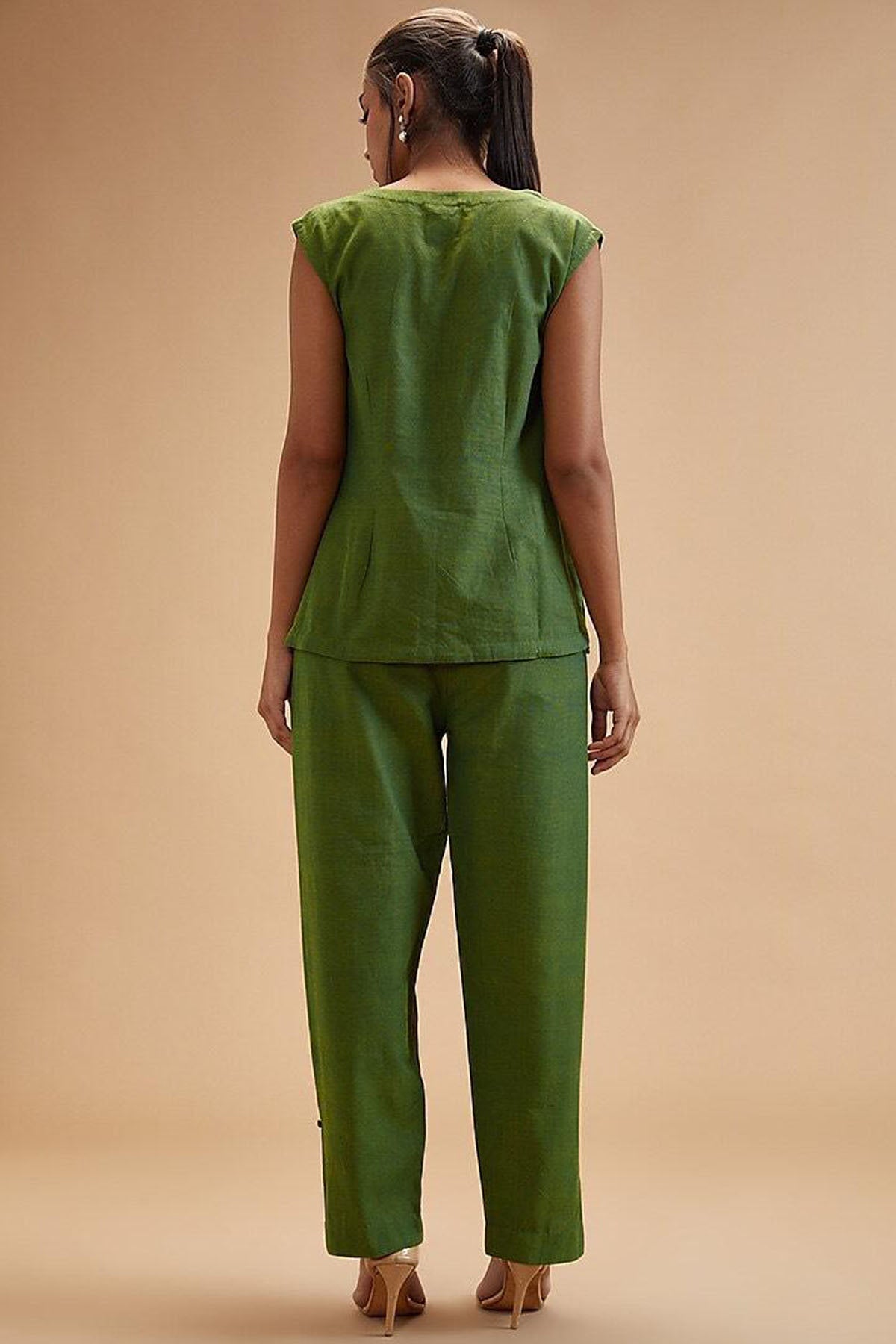 Basil Green Patch Pocket Top