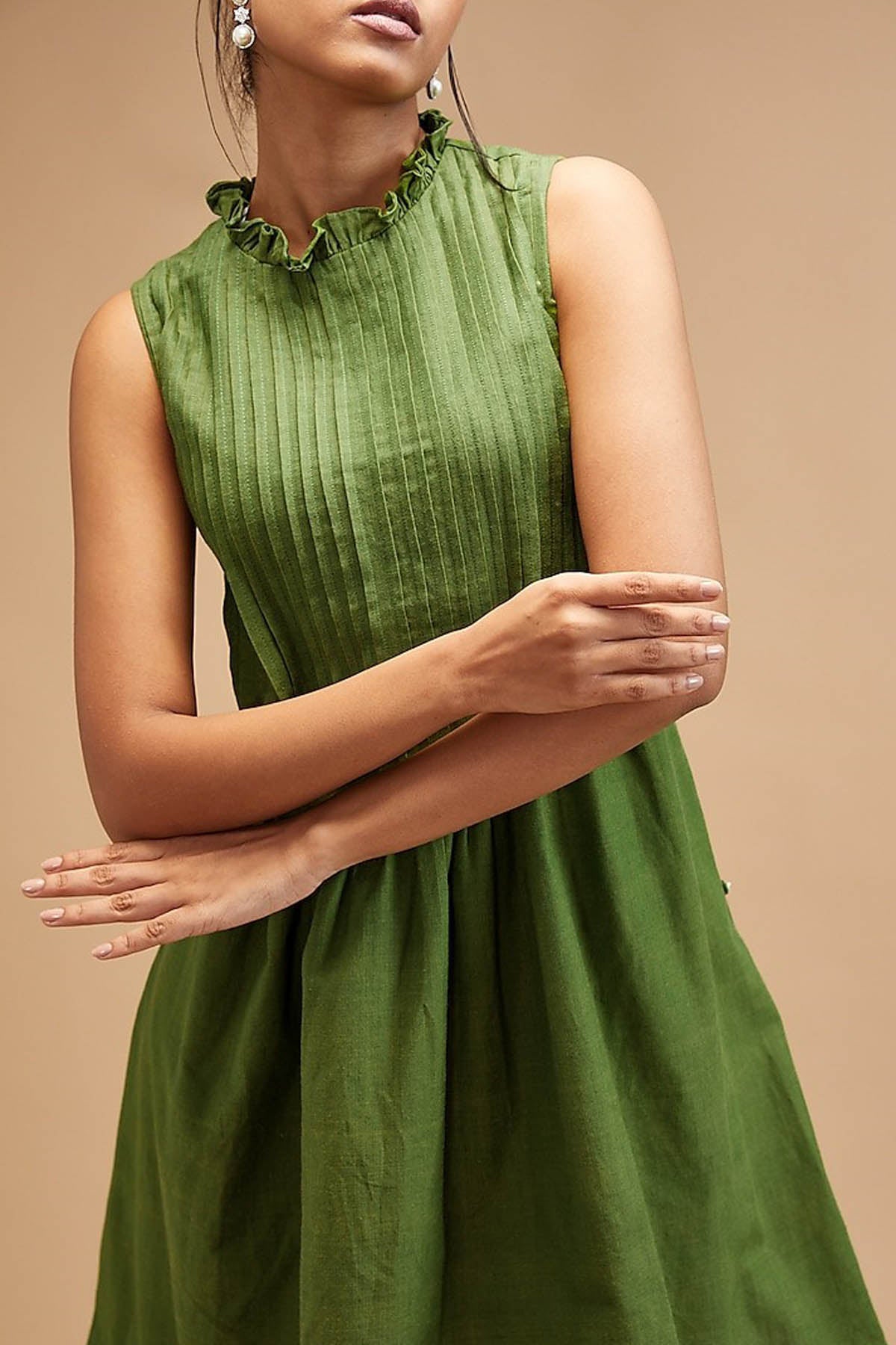 Basil Green Pleated Tunic