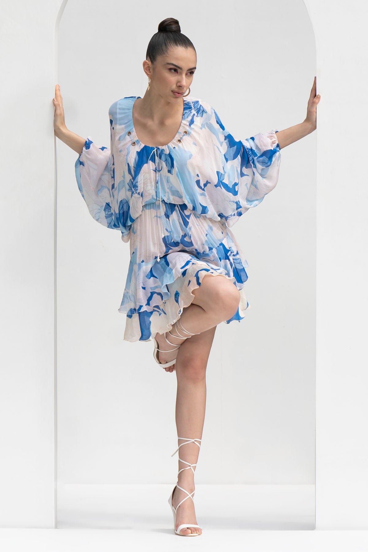 Batwing Sleeves Short Dress