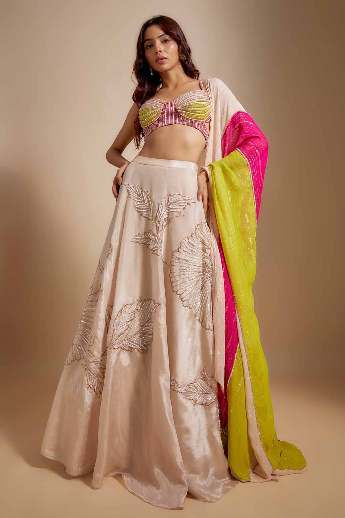 Embroidered Beads Lehenga Set
