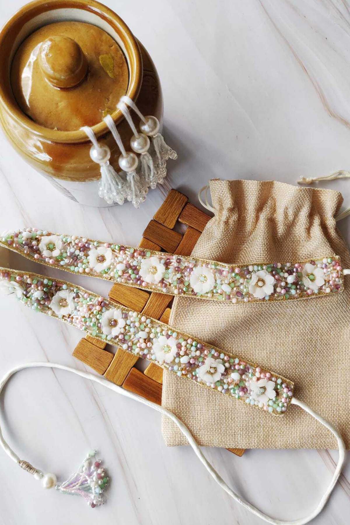 Deeya The Fashion House Beads Floral Embroidered Belt Accessories online at ScrollnShops