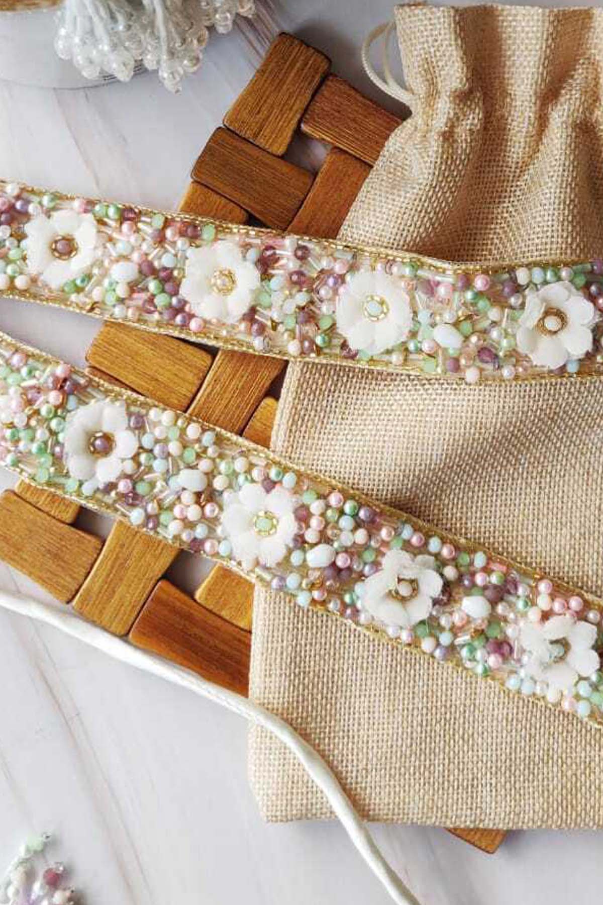 Beads Floral Embroidered Belt