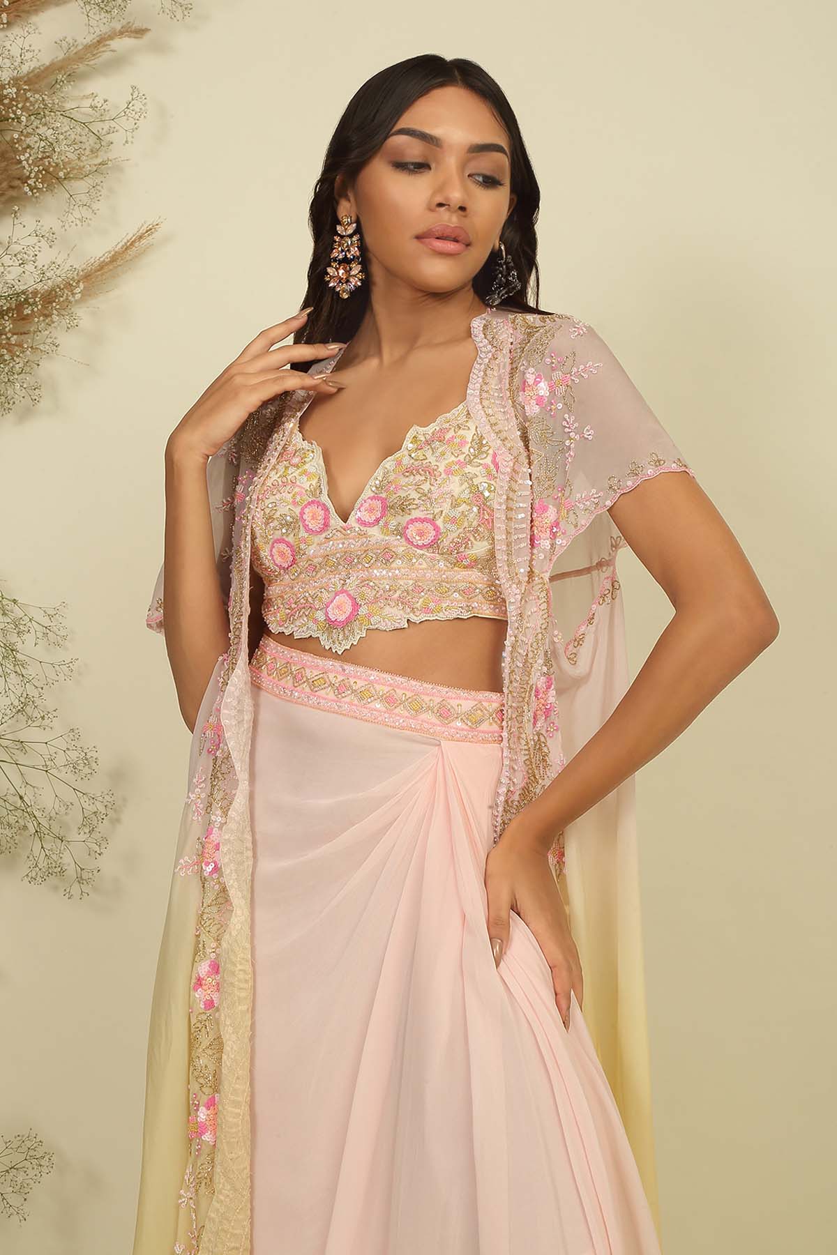 Beads & Sequins Dhoti Set