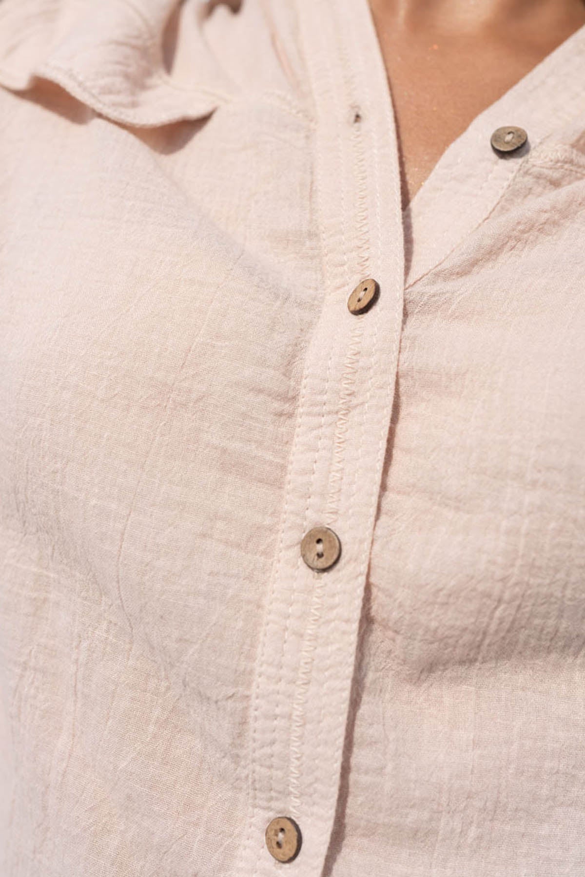 Beige Button Down Shirt