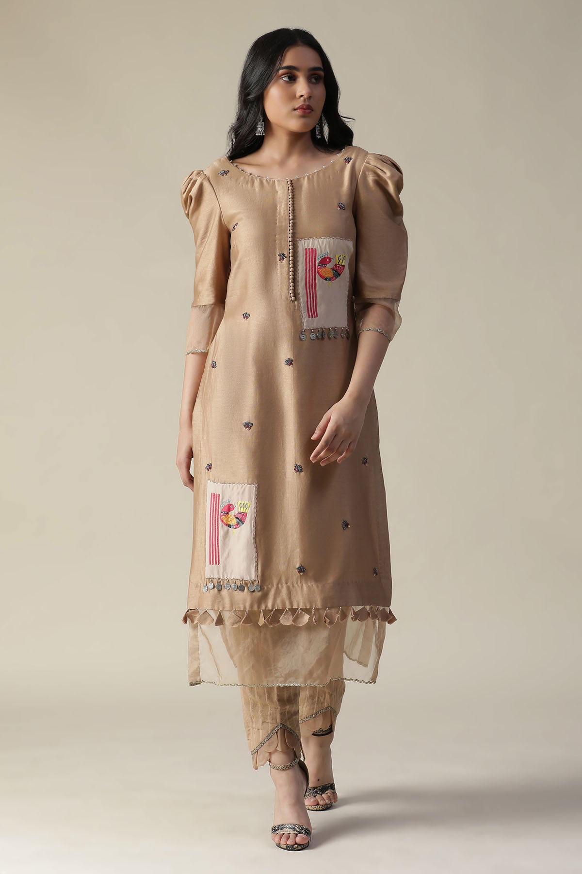 Chanderi Patchwork Kurta Set