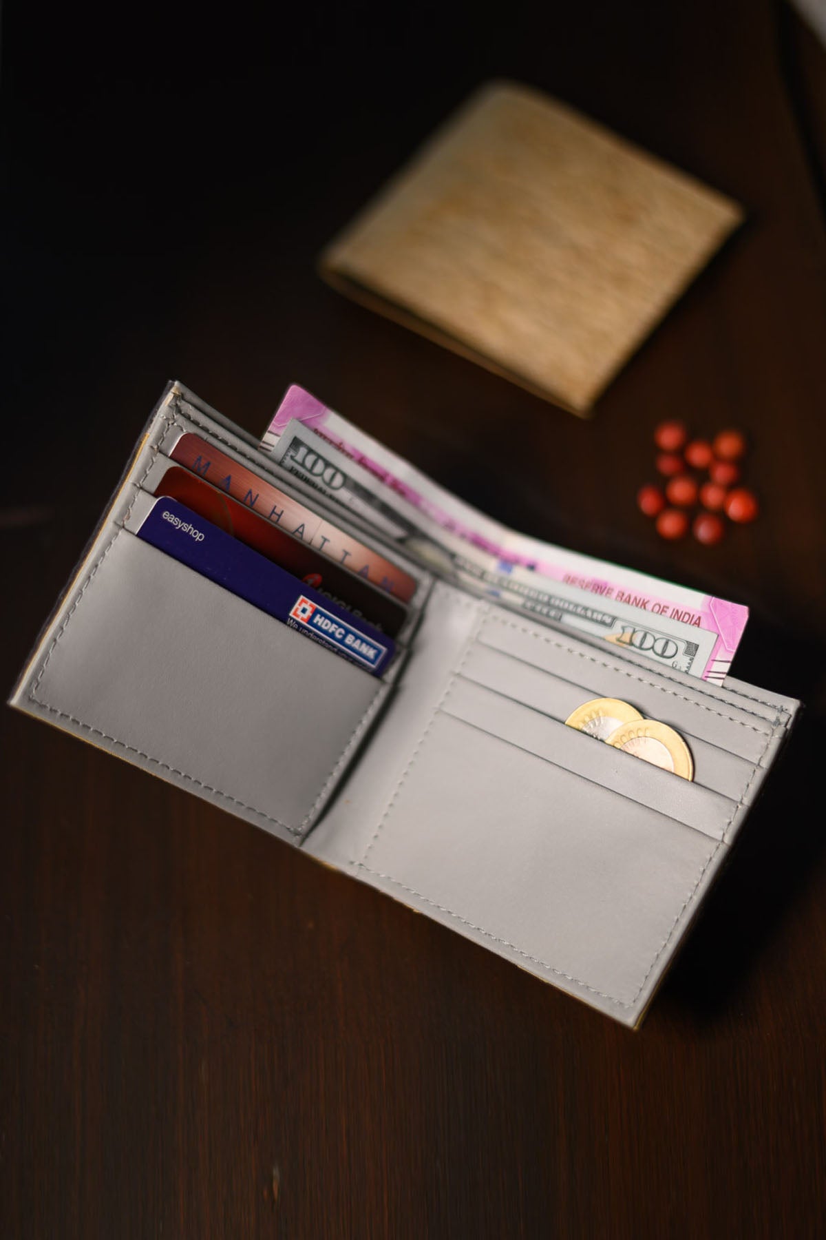 Beige Coconut Leather Wallet