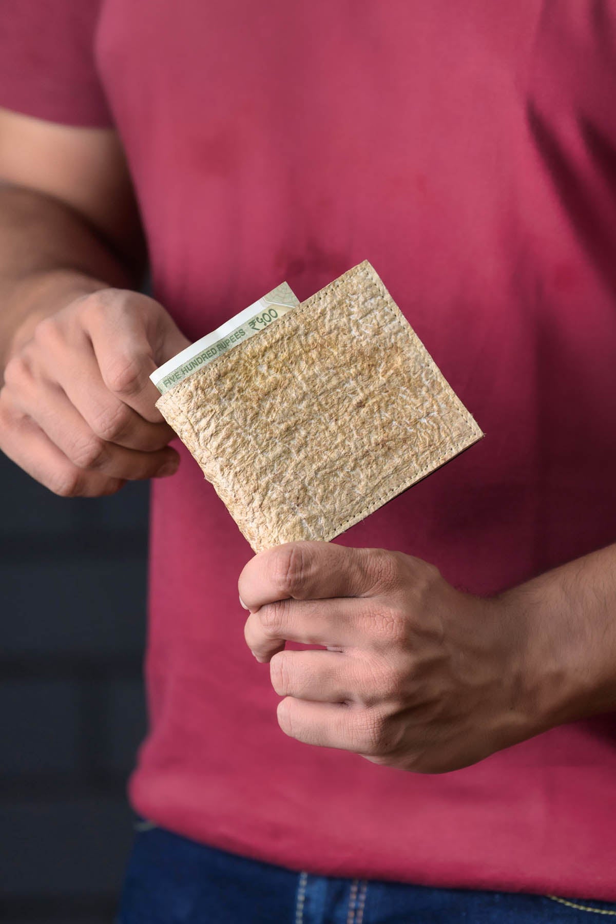 Beige Coconut Leather Wallet