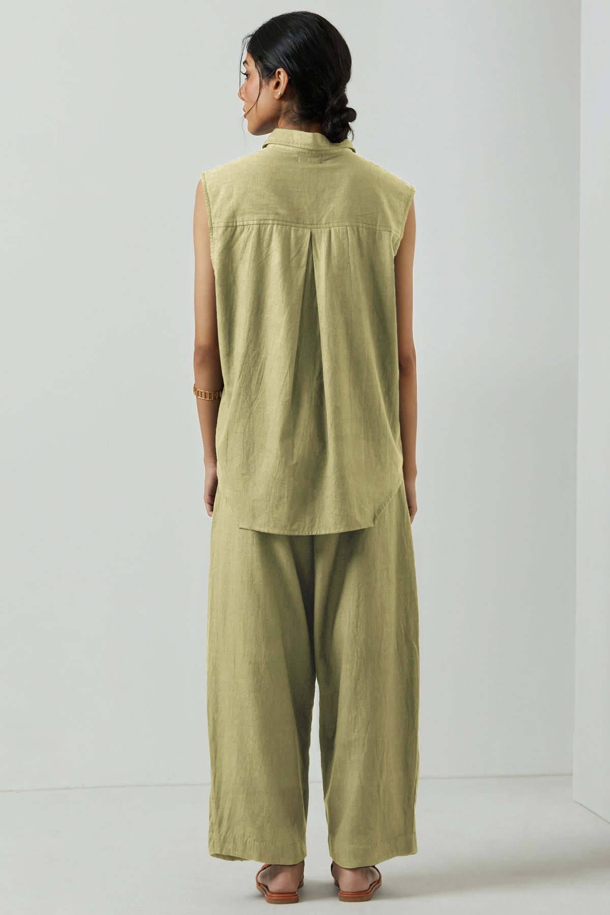 Beige Lace Detailed Pants