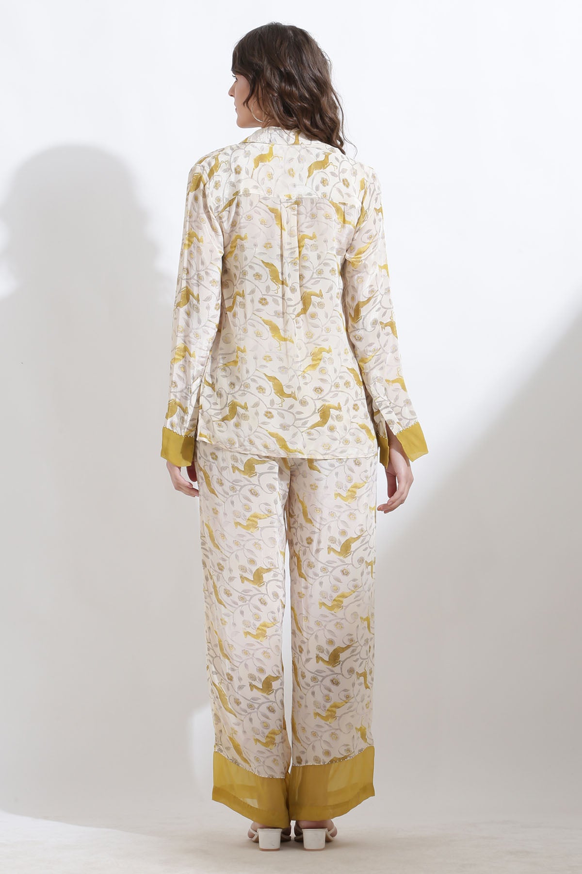 Beige Printed Shirt & Pants