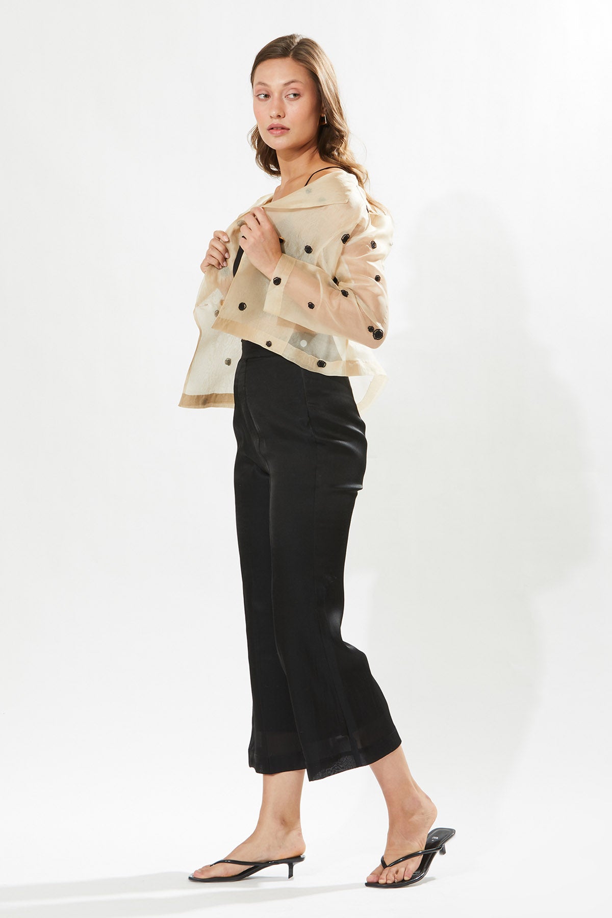 Beige Silk Organza Co-ord Set