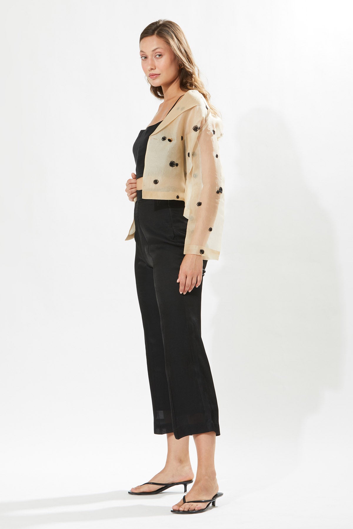 Beige Silk Organza Co-ord Set