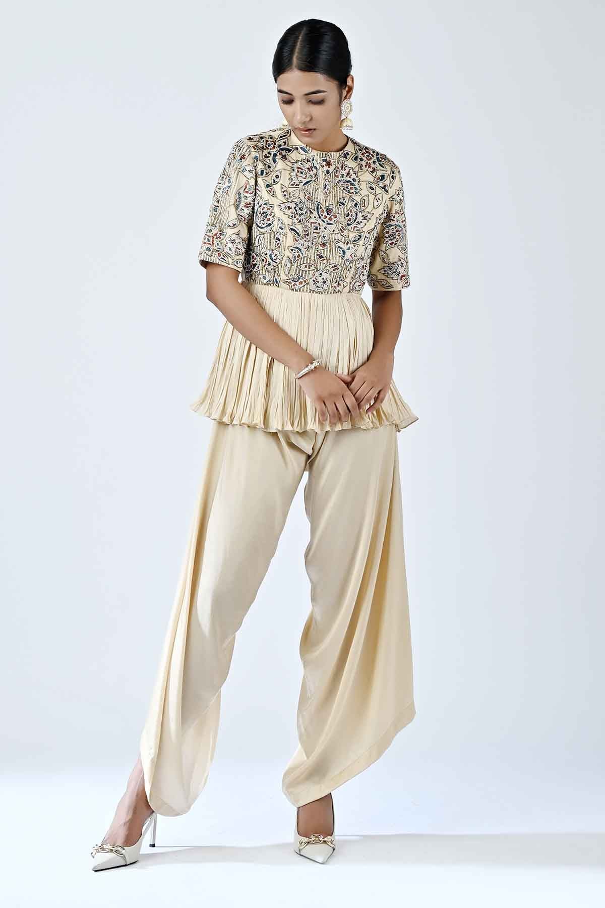 Beige Ajrakh Patchwork Jumpsuit