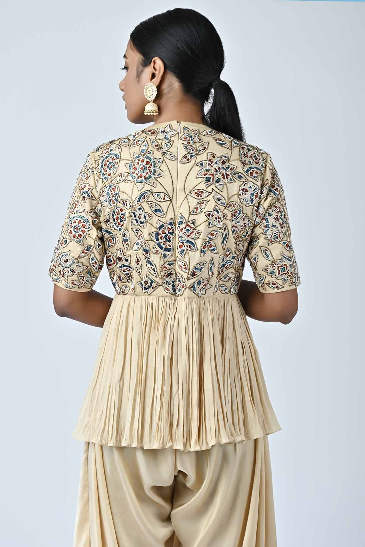 Beige Ajrakh Patchwork Jumpsuit