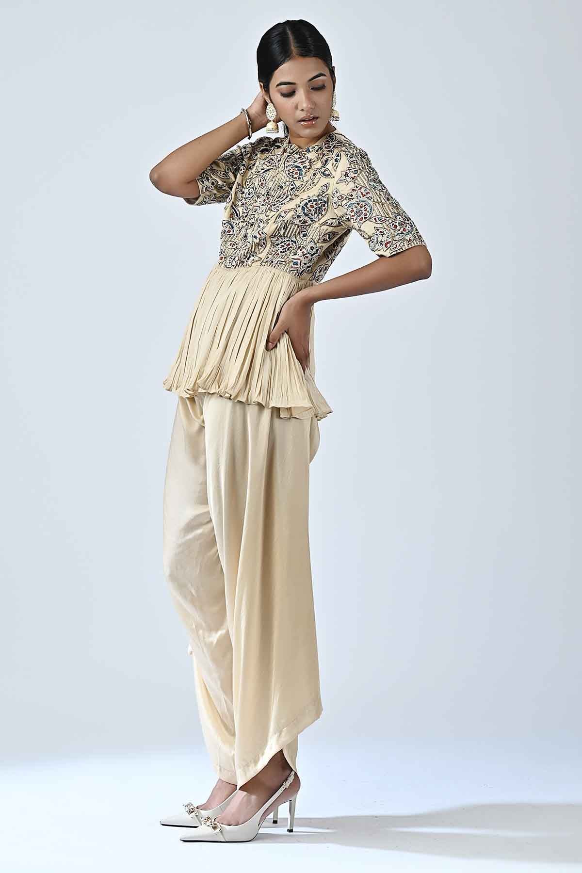 Beige Ajrakh Patchwork Jumpsuit