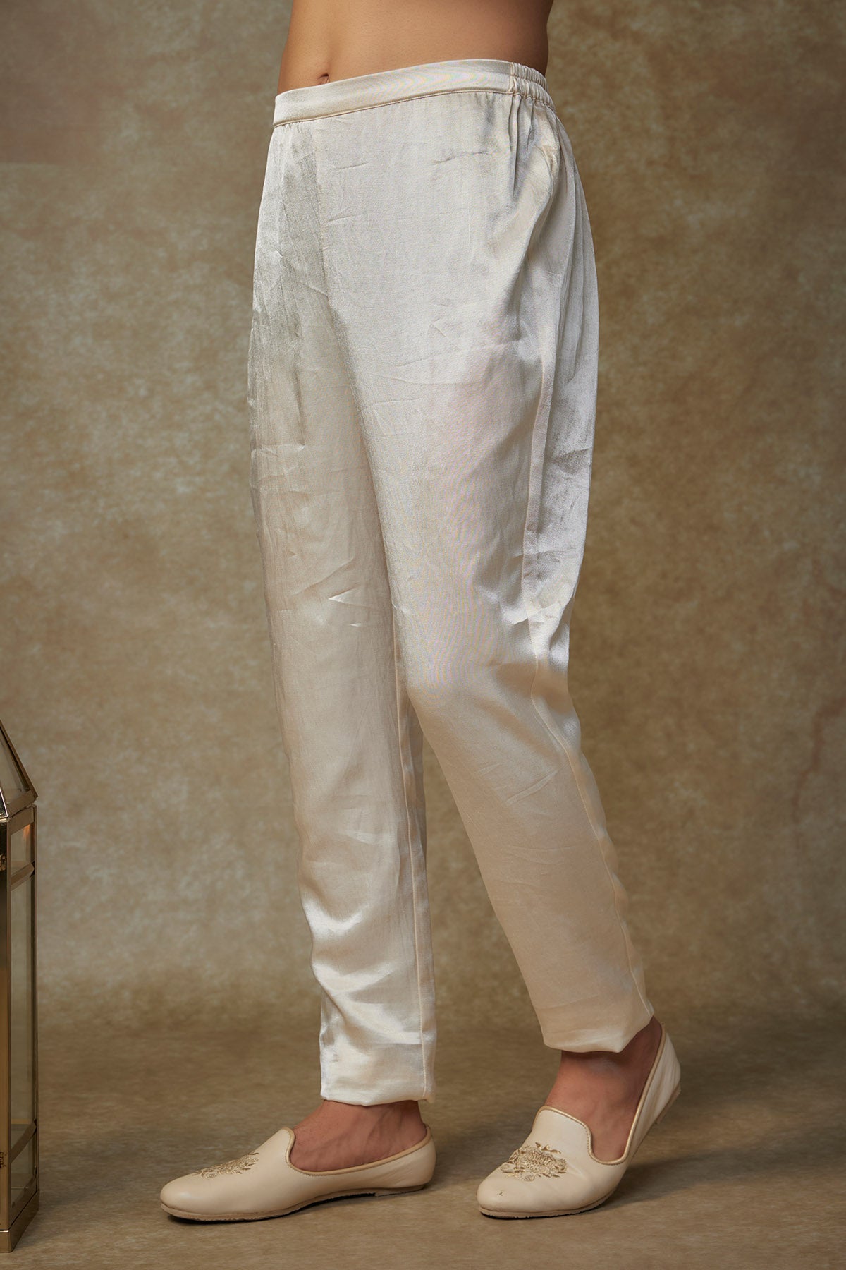 Beige Beads Work Sherwani Set