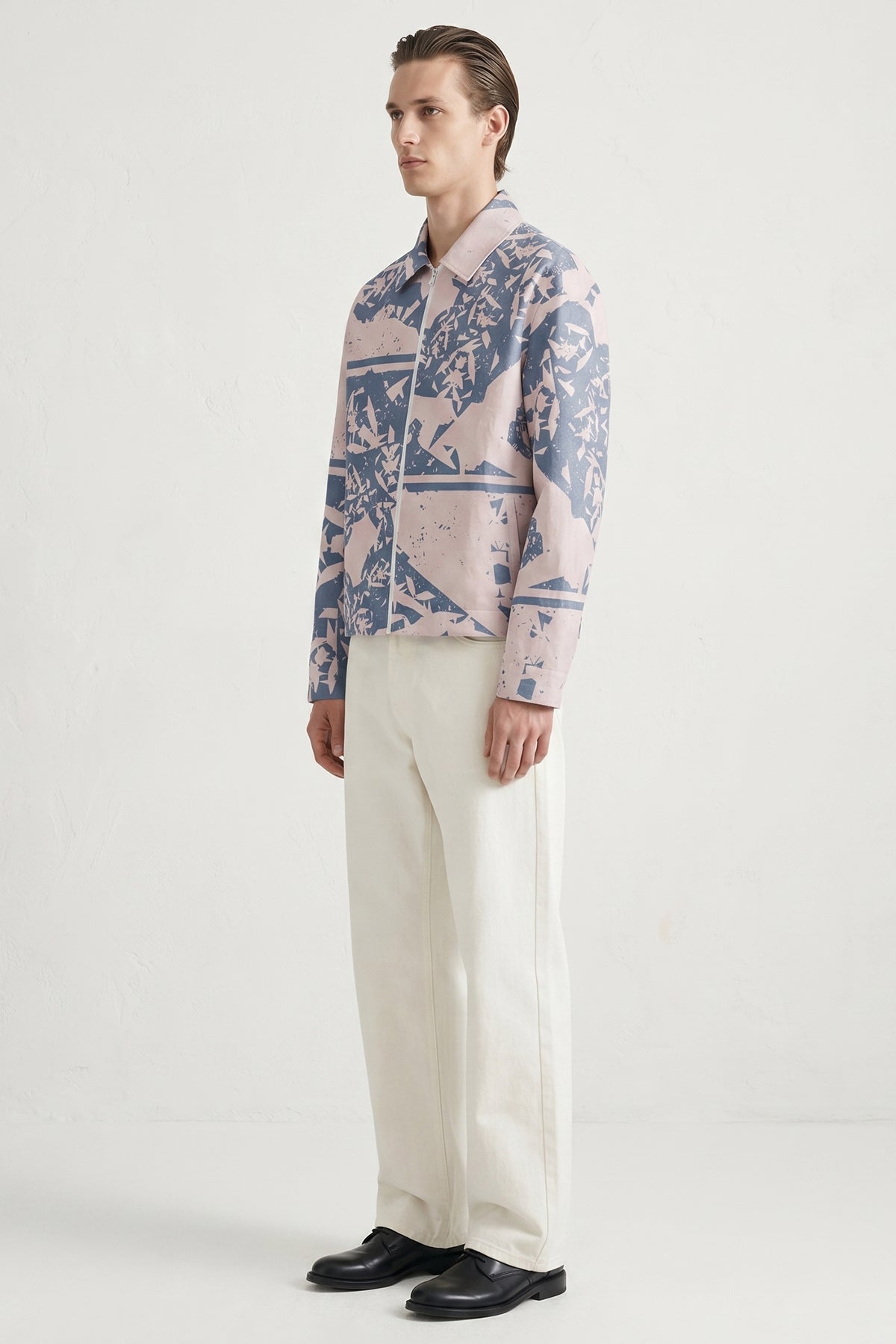 Beige Blue Bold Artistic Jacket