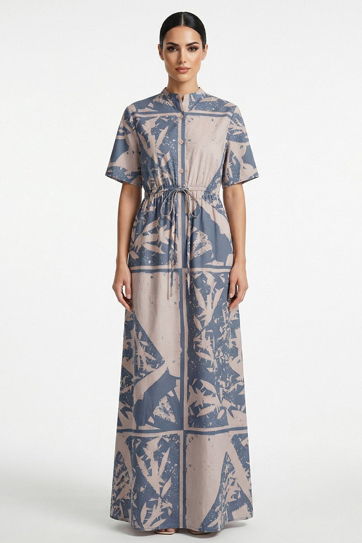 Buy Beige & Blue Viscose Maxi Dress for women by Tezhhomayaa online available at scrollnshops