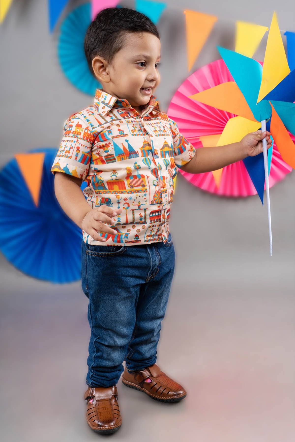 Beige Circus Printed Shirt