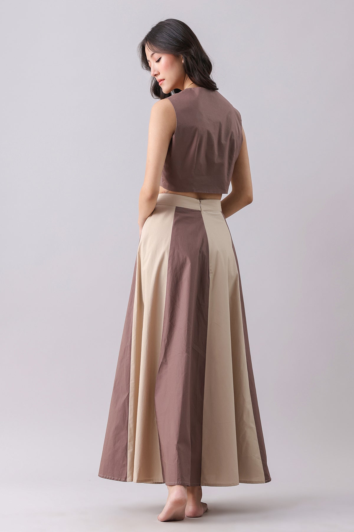 Beige & Cocoa Poplin Co-ord Set