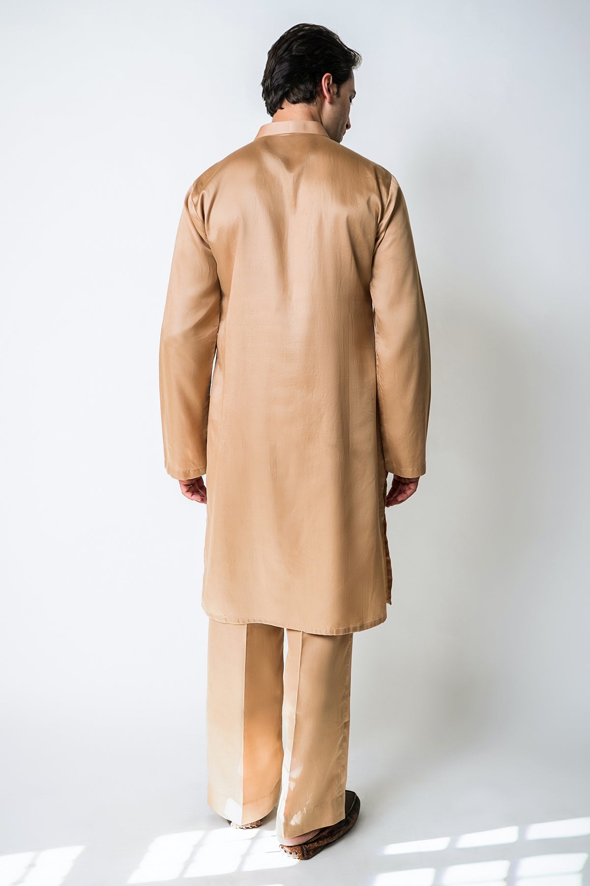 Beige Coral Cluster Kurta Set