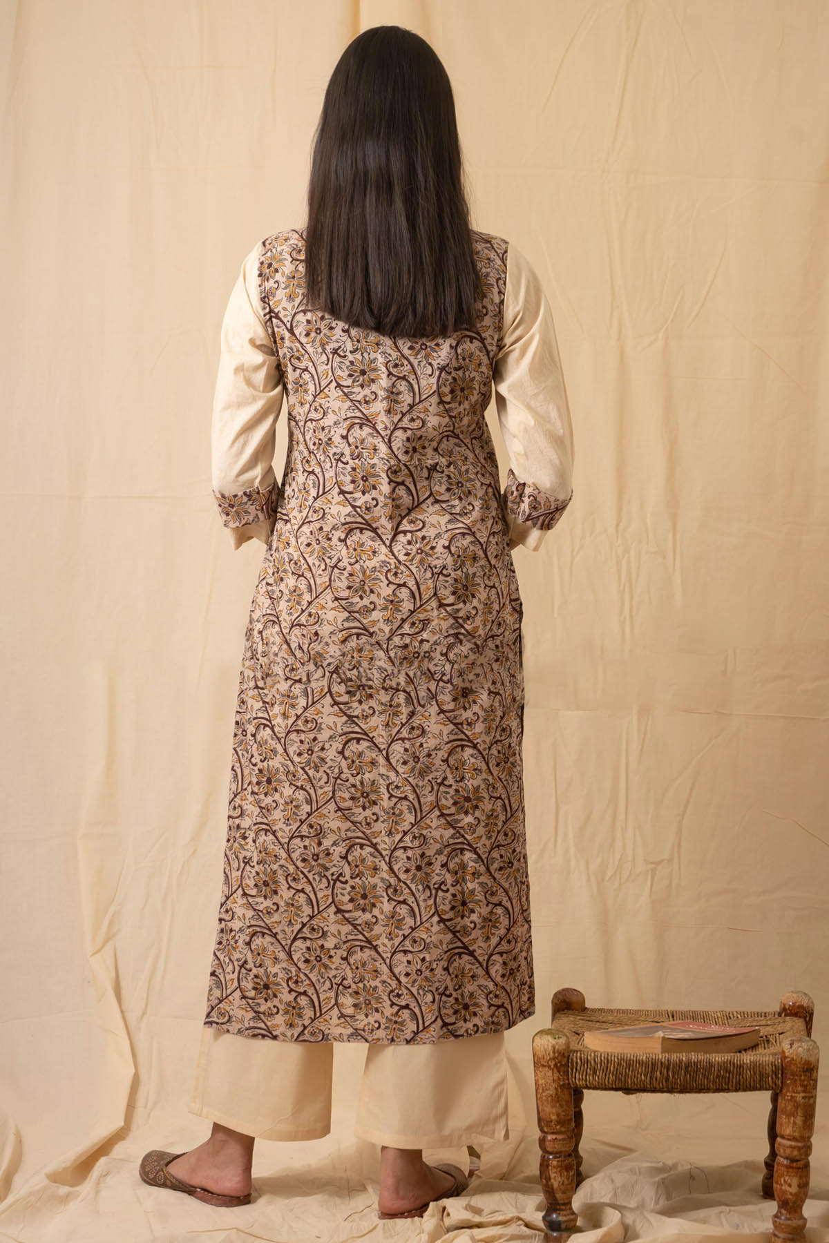 Beige Cotton Cambric Kurta Set