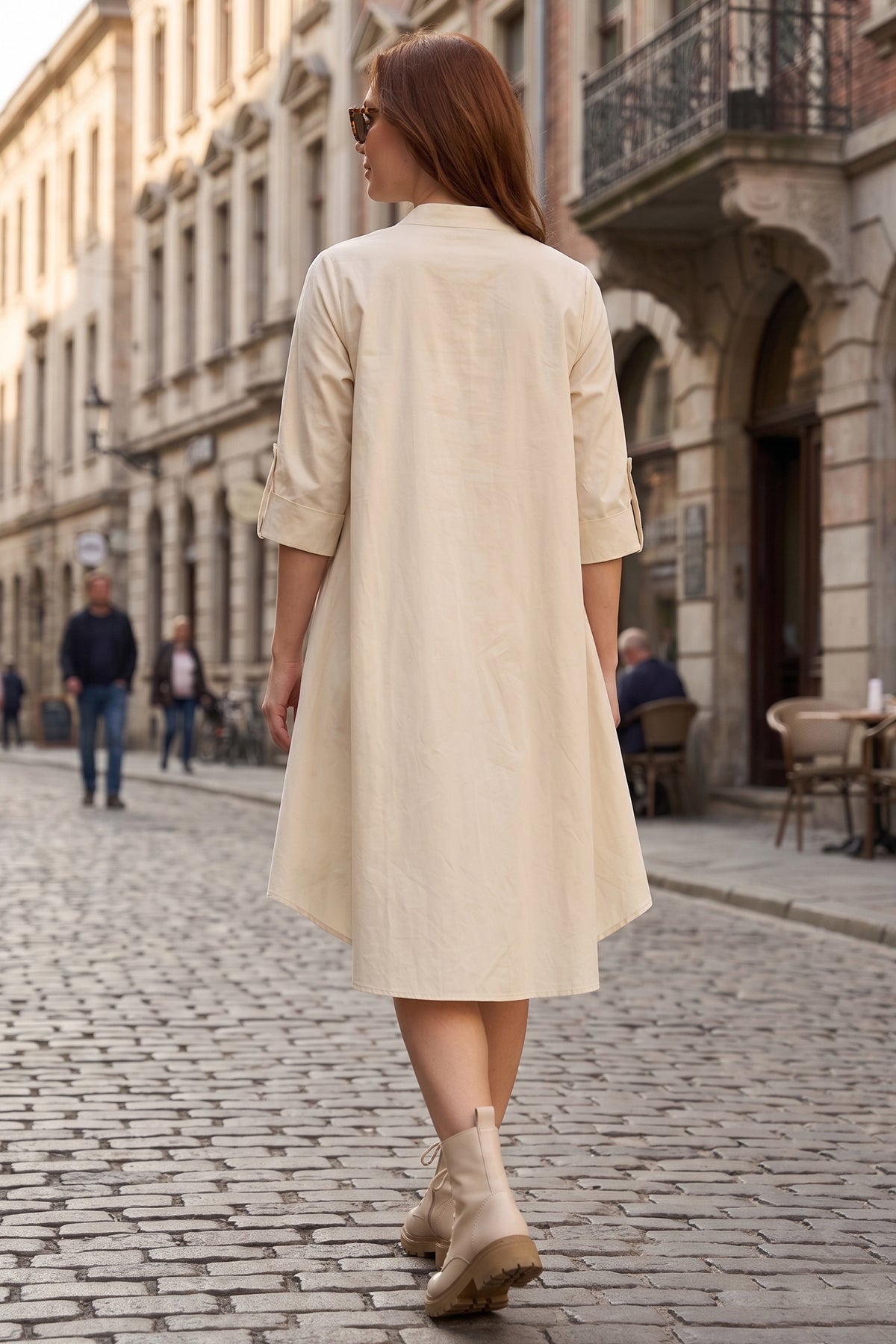 Cotton Beige Oversized Dress