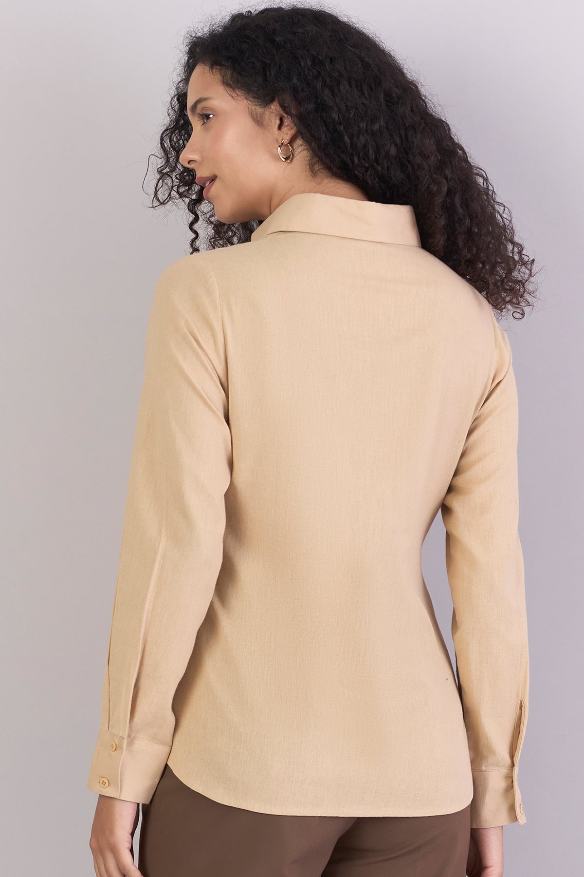 Beige Cotton Relax Fit Shirt
