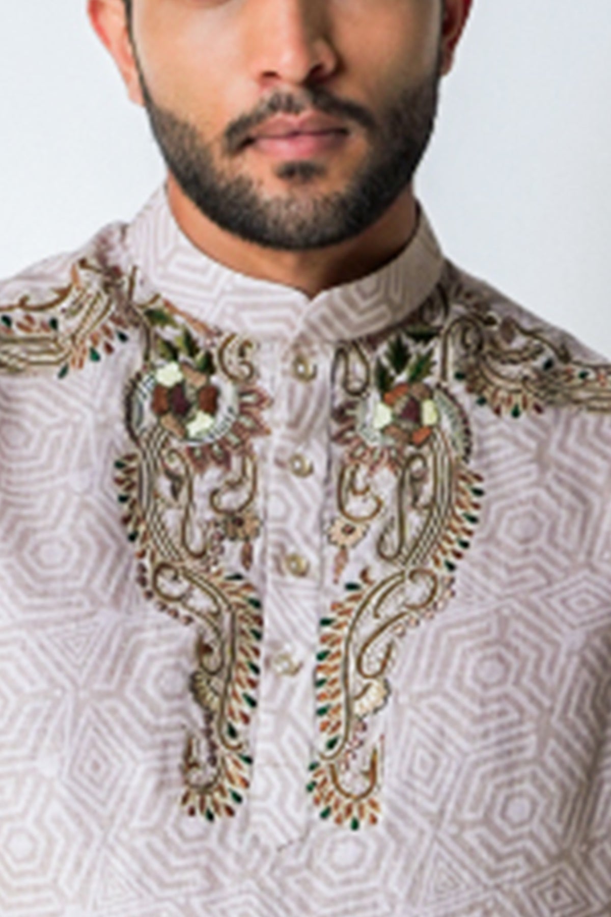 Beige Digital Printed Kurta Set