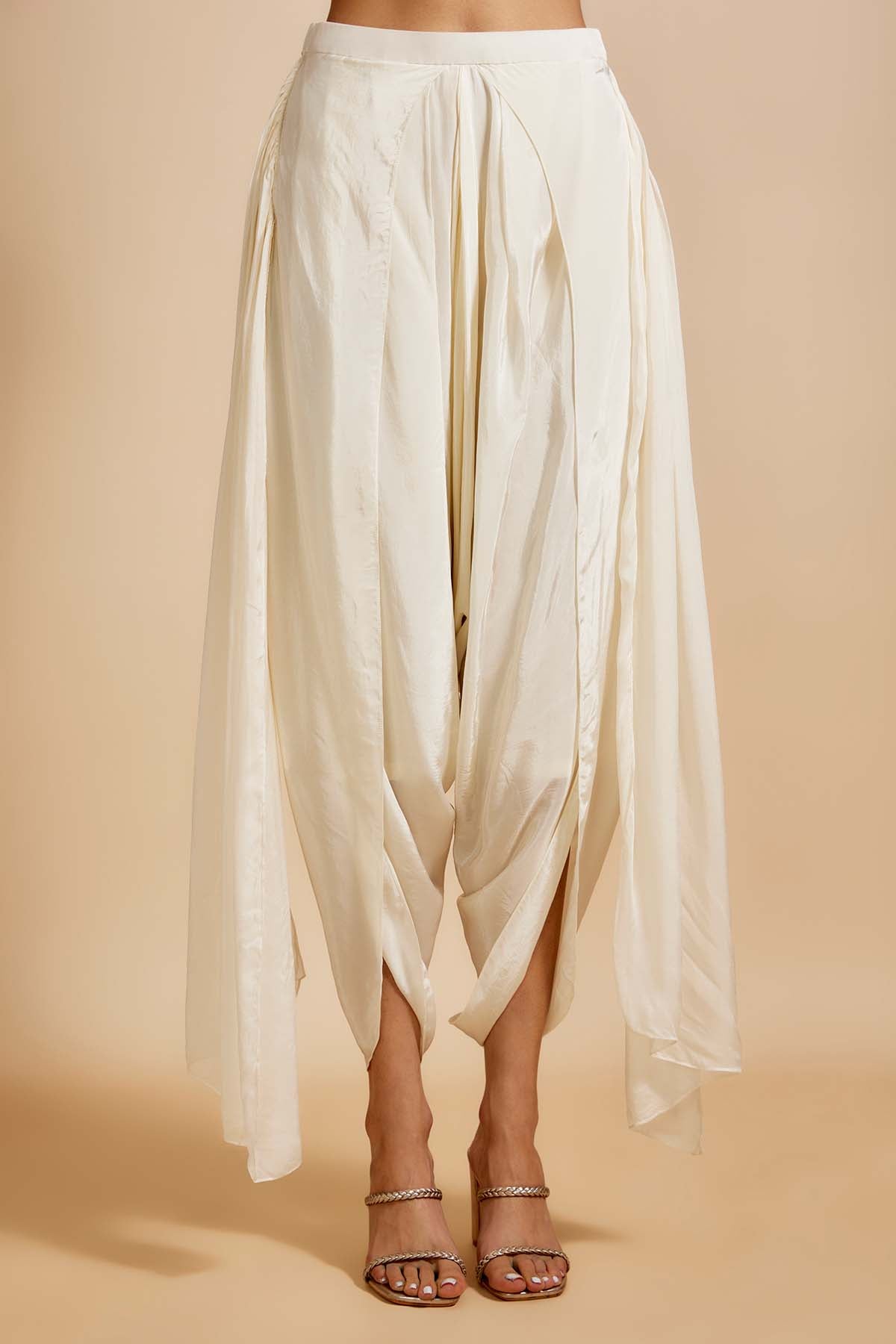 Beige Embellished Jacket & Dhoti