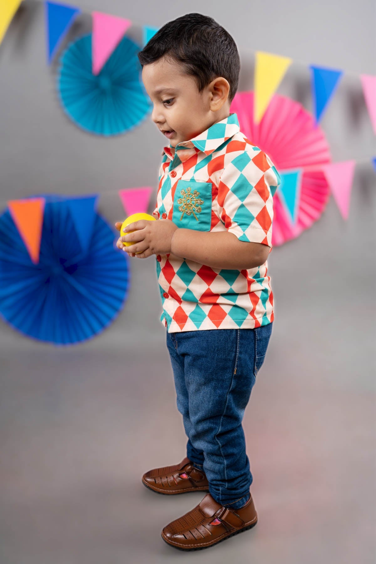 Beige Embroidered Pocket Shirt