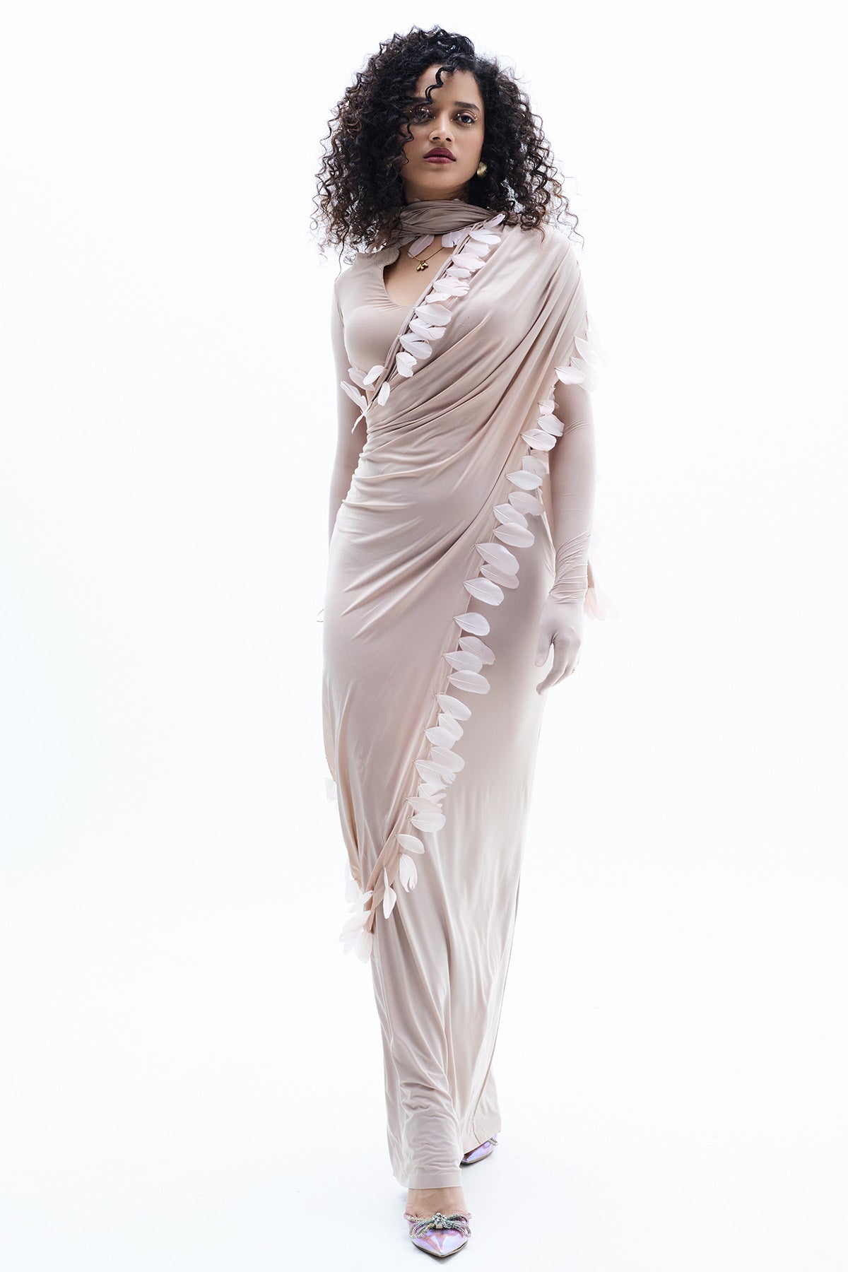 Buy Beige Feathers Sewen Co-ord Set for women by GKDedit online available at scrollnshops