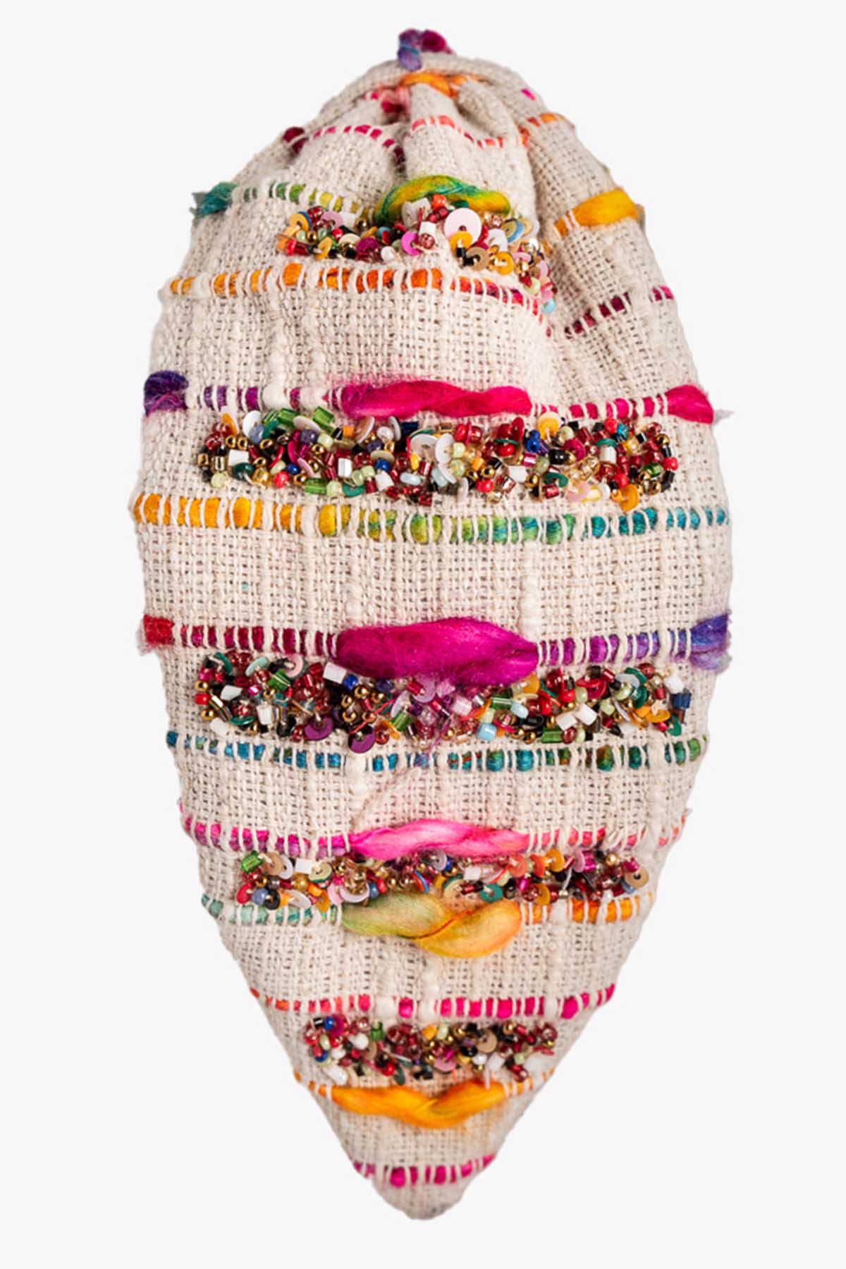 Beige Hand Embroidered Headband