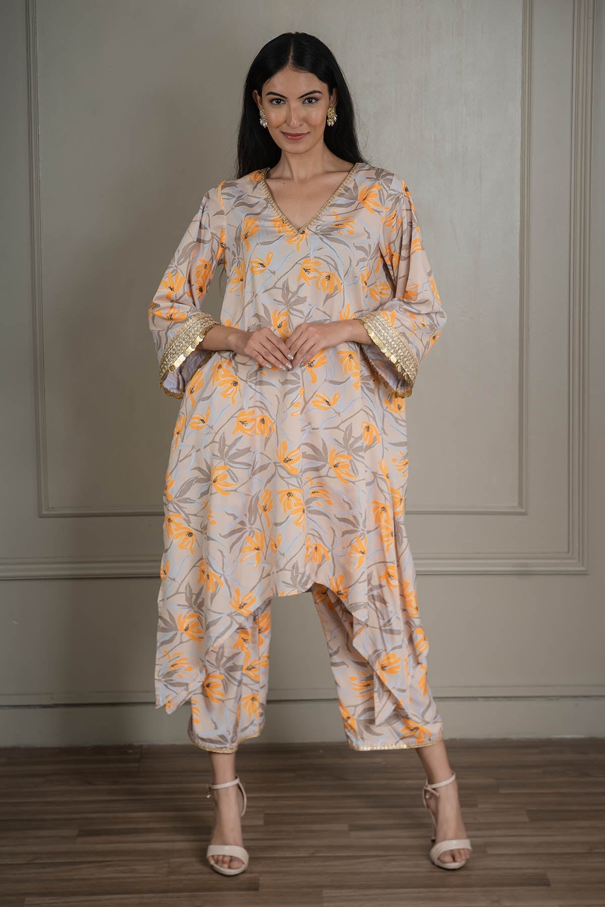 Buy Beige Lacework Flowy Co-ord Set by Shop Gulmohar for women online at ScrollnShops