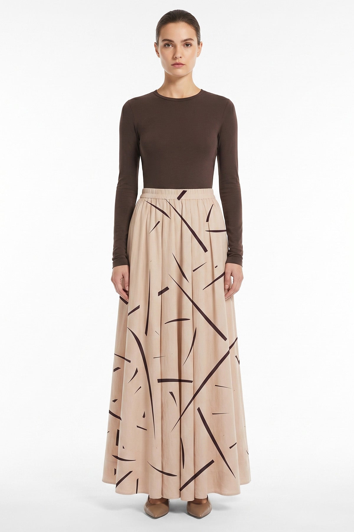 Buy Beige Linen Blend Tailor Skirt for women by Tezhhomayaa online available at scrollnshops
